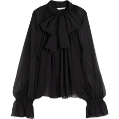 H&M Tie Neck Chiffon Blouse - Black