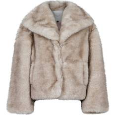 Neo Noir Stephanie Faux Fur Jacket - Beige