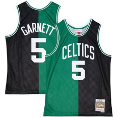 Boston Celtics Game Jerseys Mitchell & Ness Men's Kevin Garnett Black/Kelly Green Boston Celtics Hardwood Classics 2007/08 Split Swingman Jersey