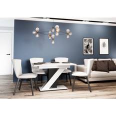 Zipcode Design Aleksandra White/Black Dining Table 80x160cm