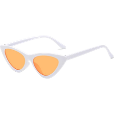 Aihontai Vintage Triangle Sunglasses White/Orange