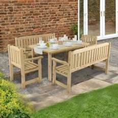 Teak Outdoor Dining Tables Garden & Outdoor Furniture Forest Garden Rosedene Wooden Table 5'x3' 1.5x0.9m