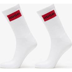 HUGO BOSS Red Socks HUGO BOSS Two-pack of short socks with red logo labels White