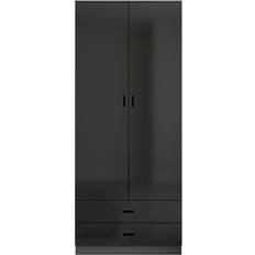 URBN Living Modern Black Wardrobe 75x180cm