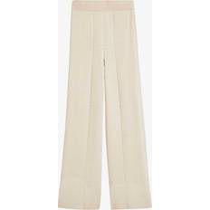 Joseph Womens Oat Grid-pattern Elasticated-waist Knitted Trousers OAT