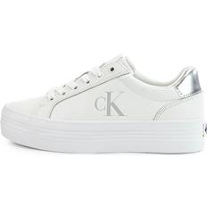 Calvin Klein Jeans silver leather sneakers with rubber sole -size