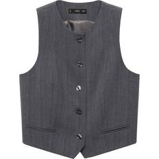 S - Women Suits Mango Pinstriped suit waistcoat grey Woman Grey