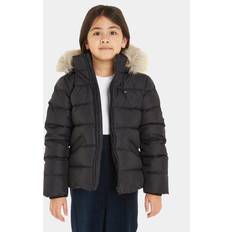 Tommy Hilfiger Boys Outerwear Tommy Hilfiger Girls Essential Down Fur Hood Jacket Black, Black, Years, Women YEARS