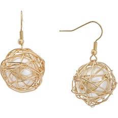 Kenneth Jay Lane Kenneth Jay Lane Wired Pearl Drop Earrings