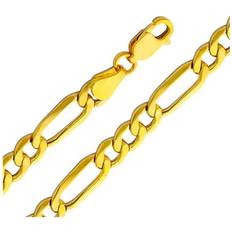 Precious Stars Jewelry 14k Yellow Gold 5.3-mm Hollow Figaro Chain Bracelet (7.5 inch)