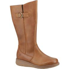 Brown - Women High Boots Hush Puppies 'Luna' Long Boots Tan