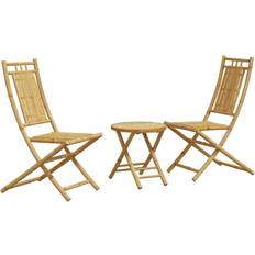 Garden & Outdoor Furniture 3-tlg. Bistro-Set Bambus Essgruppe, 1 Bord inkl. 2 Stolar