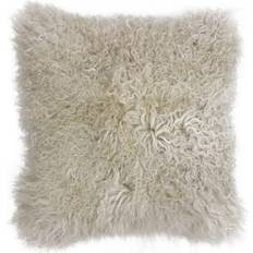 Wool Pillows Paoletti Mongolian Sheepskin - Wool Cushion Cover Beige