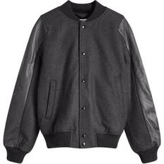 Acne Studios Men's Orsity Wool Varsity Jacket Dark Grey Melange