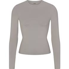 SKIMS Soft Smoothing Seamless Long Sleeve T-Shirt - Smoke