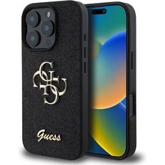 Guess Fixed Glitter 4G Metal Logo Case for iPhone 16 Pro Max