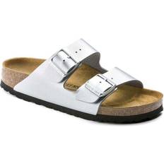 Birkenstock Silver - Women Slippers & Sandals Birkenstock Arizona Birko Flor Damen Sandalen - Silber