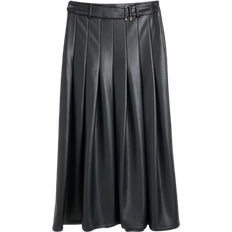 Women - XL Skirts River Island Womens Pleated Midi Skirt - Black