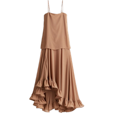 H&M Voluminous Bandeau Dress - Dark Beige