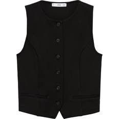 Women - XL Suits Mango Roma knitted gilet black Woman Black