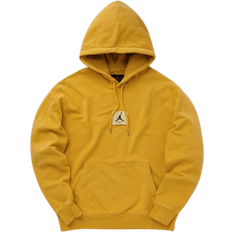 Nike Men - Yellow Jumpers Nike Jordan Flight Fleece Men's Washed Pullover Hoodie - Yellow Ochre