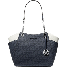 Michael Kors Jet Set Large Two Tone Signature Logo Shoulder Bag - Navy Multi