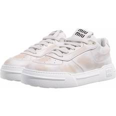 Miu Miu Bleached Leather Sneakers - White