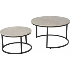 Homcom Stacking Marble Effect Grey/Black Coffee Table 78.5cm 2pcs