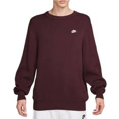 Nike Club Men's Crew-Neck Sweater - Burgundy Crush/White