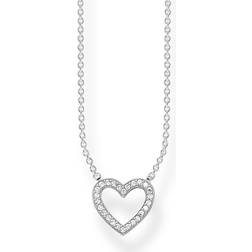 Thomas Sabo Open Heart Pave Necklace - Silver/Transparent