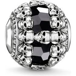 Thomas Sabo Karma Skulls Bead Charm - Silver/Onyx