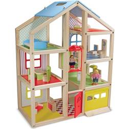 Melissa & Doug Hi Rise Wooden Dollhouse & Furniture Set