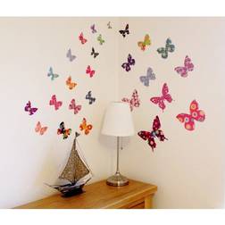 Decowall Colourful Butterflies Wall Stickers 38pcs