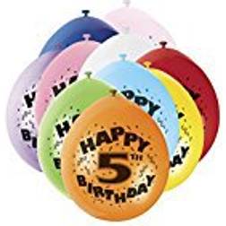 Unique Party 5th Happy Birthday Latex Balloons 10-pack