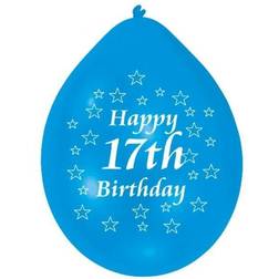 Amscan Latex Ballon Happy 17th Birthday Blue/White 10-pack