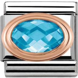 Nomination Composable Classic Link Charm - Silver/Rose Gold/Light Blue