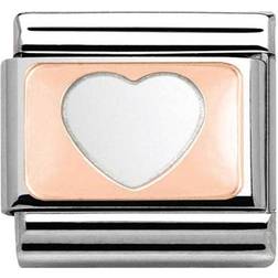 Nomination Composable Classic Heart Charm - Silver/Rose Gold