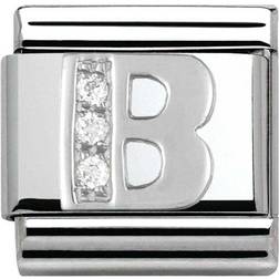 Nomination Composable Classic Link Letter B Charm - Silver/White