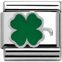 Nomination Composable Classic Link Symbols Clover Charm - Silver/Green