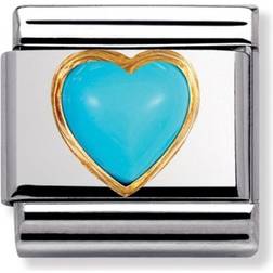 Nomination Composable Classic Link December Heart Stone Charm - Silver/Turquoise