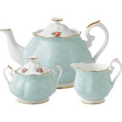 Royal Albert Polka Rose Tea Set Serving 3pcs