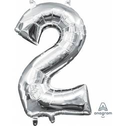 Amscan Foil Balloon Minishape Number 2 Silver