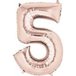 Amscan Foil Balloon SuperShape Number 5 Rose Gold