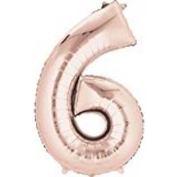 Amscan Rose Gold Number 6 Balloons