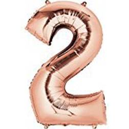 Amscan Foil Ballon SuperShape Number 2 Rose Gold