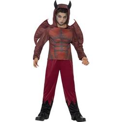 Smiffys Deluxe Devil Costume Top with Horned Hood