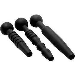 XR Brands Master Dark Rods 3 Piece Silicone Penis Plug Set