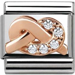 Nomination Composable Classic Link Knot Spirituality Charm - Silver/Rose Gold/White