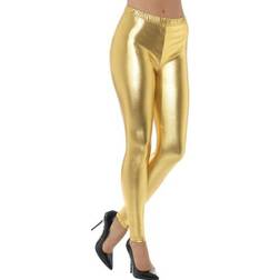 Smiffys 80's Metallic Disco Leggings Gold