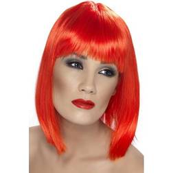 Smiffys Glam Wig Neon Red